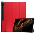 Funda Inteligente de Tres Pliegues para Samsung Galaxy Tab S10 Ultra - Rojo