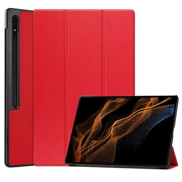 Funda Inteligente de Tres Pliegues para Samsung Galaxy Tab S10 Ultra - Rojo