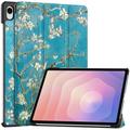 Funda Smart Folio Tri-Fold Series para Samsung Galaxy Tab S11 - Flores Blancas