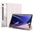 Funda Inteligente de Tres Pliegues Dux Ducis Toby para Samsung Galaxy Tab S10 FE/S9 FE - Rosa Claro