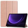 Funda Inteligente de Tres Pliegues para Samsung Galaxy Tab S9 FE - Rosa Dorado