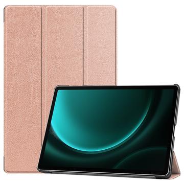 Funda Inteligente de Tres Pliegues para Samsung Galaxy Tab S9 FE+ - Rosa Dorado