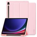 Funda tipo folio triple Tech-Protect SmartCase Pen para Samsung Galaxy Tab S9/S9 FE/S10 FE/S10 Lite - Rosa