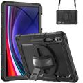 Funda con Correa de Mano Heavy Duty 360 para Samsung Galaxy Tab S9 Ultra - Negro