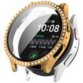 Carcasa Decorativa con Diamantes con Protector de Pantalla para Samsung Galaxy Watch7 - 40mm - Dorado
