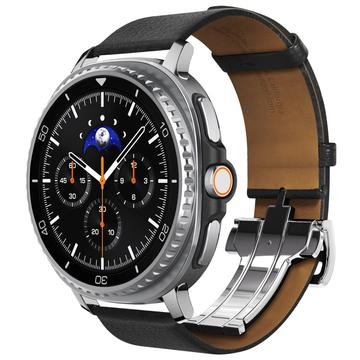 Samsung Galaxy Watch8/Watch8 Classic Correa de piel Spigen Enzo - 40/44/46mm - Negro