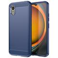Carcasa de TPU Brushed para Samsung Galaxy Xcover7 - Fibra de Carbono - Azul