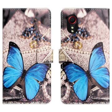 Funda Style para Samsung Galaxy Xcover7 - Estilo Cartera - Mariposa Azul