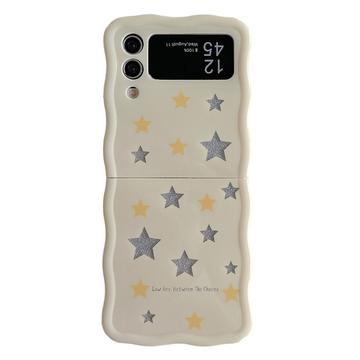 Funda de TPU Glitter Wavy Edge para Samsung Galaxy Z Flip4 - Estrellas