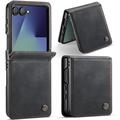 Funda Billetera con Textura de Becerro con Bloqueo RFID Samsung Galaxy Z Flip7 Cartera 033 - Negro
