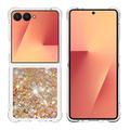 Funda de TPU Samsung Galaxy Z Flip7 Glitter Quicksand - Corazones dorados