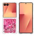 Funda de TPU Samsung Galaxy Z Flip7 Glitter Quicksand - Corazones rosas