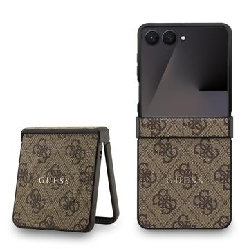 Funda con anillo de color Guess 4G para Samsung Galaxy Z Flip7 - Compatible con MagSafe - Marrón