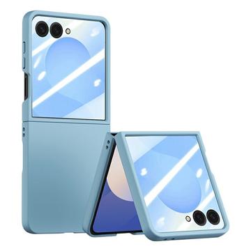 Funda de plástico Samsung Galaxy Z Flip7 con protector de pantalla exterior de cristal templado - Azul bebé