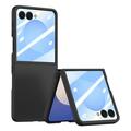 Funda de plástico Samsung Galaxy Z Flip7 con protector de pantalla exterior de cristal templado - Negro