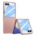 Funda de plástico Samsung Galaxy Z Flip7 con protector de pantalla exterior de cristal templado - Rosa