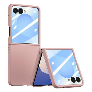 Funda de plástico Samsung Galaxy Z Flip7 con protector de pantalla exterior de cristal templado - Rosa