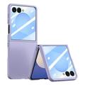 Funda de plástico Samsung Galaxy Z Flip7 con protector de pantalla exterior de cristal templado - Morado