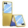 Funda de plástico Samsung Galaxy Z Flip7 con protector de pantalla exterior de cristal templado - Amarillo