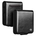 Funda Clásica de Cuero Qialino para Samsung Galaxy Z Flip7 - Estilo Cartera - Negro