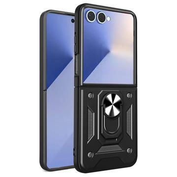 Funda híbrida con anillo giratorio y protector de cámara para Samsung Galaxy Z Flip7