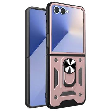 Funda híbrida con anillo giratorio y protector de cámara para Samsung Galaxy Z Flip7