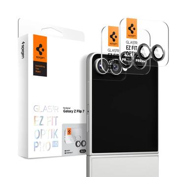 Spigen Glas.tR Ez Fit Optik Pro Protector para Lente de Cámara para Samsung Galaxy Z Flip7 - 2 Pc. - Negro