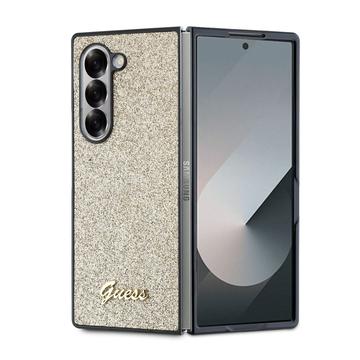 Carcasa Híbrida Guess Glitter Flakes Metal Logo para Samsung Galaxy Z Fold6 - Dorado
