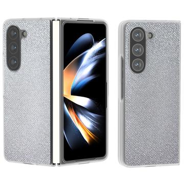 Funda híbrida con textura de diamantes de imitación para Samsung Galaxy Z Fold6 - Plata