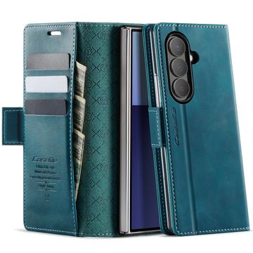 Funda Billetera con Textura de Becerro con Bloqueo RFID Samsung Galaxy Z Fold7 Cartera 033 - Verde