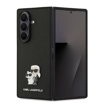 Funda Samsung Galaxy Z Fold7 Karl Lagerfeld Saffiano Metal Karl and Choupette - Negro