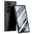 Funda de plástico Samsung Galaxy Z Fold7 con protector de pantalla exterior de cristal templado - Negro