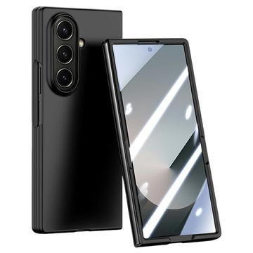 Funda de plástico Samsung Galaxy Z Fold7 con protector de pantalla exterior de cristal templado - Negro