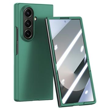 Funda de plástico Samsung Galaxy Z Fold7 con protector de pantalla exterior de cristal templado - Verde oscuro