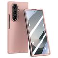 Funda de plástico Samsung Galaxy Z Fold7 con protector de pantalla exterior de cristal templado - Rosa