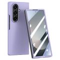 Funda de plástico Samsung Galaxy Z Fold7 con protector de pantalla exterior de cristal templado - Morado