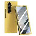 Funda de plástico Samsung Galaxy Z Fold7 con protector de pantalla exterior de cristal templado - Amarillo