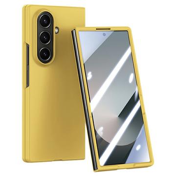 Funda de plástico Samsung Galaxy Z Fold7 con protector de pantalla exterior de cristal templado - Amarillo