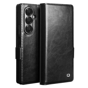 Funda Clásica de Cuero Qialino para Samsung Galaxy Z Fold7 - Estilo Cartera - Negro