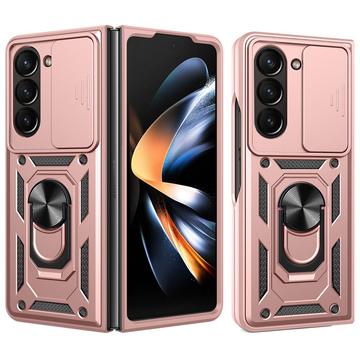 Funda híbrida con anillo giratorio y protector de cámara para Samsung Galaxy Z Fold7
