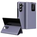 Funda Samsung Galaxy Z Fold7 Smart Clear View Flip con ranura para tarjetas - Gris Morado