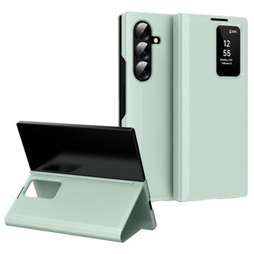 Funda Samsung Galaxy Z Fold7 Smart Clear View Flip con ranura para tarjetas - Verde claro