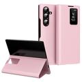 Funda Samsung Galaxy Z Fold7 Smart Clear View Flip con ranura para tarjetas - Rosa