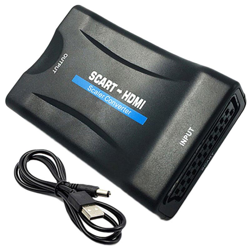 instinto Excesivo Consulta Adaptador AV Scart / HDMI 1080p con Cable USB