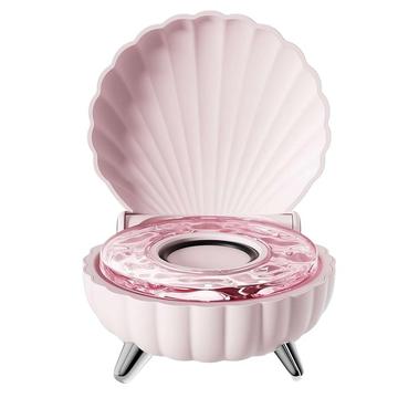 Altavoz Bluetooth con forma de concha marina e iluminación ambiental RGB - Rosa