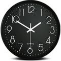 Reloj de Pared Silencioso con Números - 30cm - Negro / Blanco