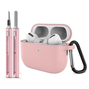 AirPods Pro 3 Estuche de silicona con mosquetón y bolígrafo limpiador - Rosa