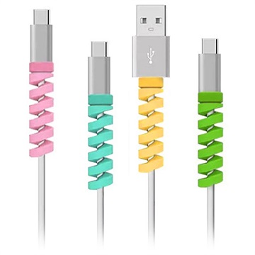 Silicone Spiral Cord and Cable Protector / Organizer - 4 Pcs.