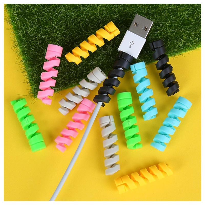 Silicone Spiral Cord and Cable Protector / Organizer 4 Pcs.