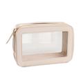 Bolsa de maquillaje transparente de una capa Bolsa de cosméticos de cuero PU impermeable